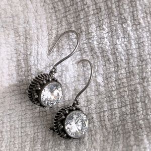 Antique gold,CZ earrings